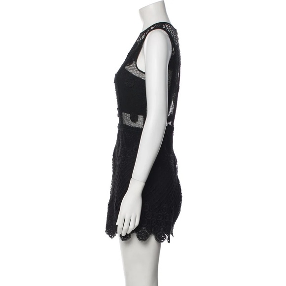 Alexis Designer Black lace Emmbroidered Sleeveless Romper - Picture 2 of 6